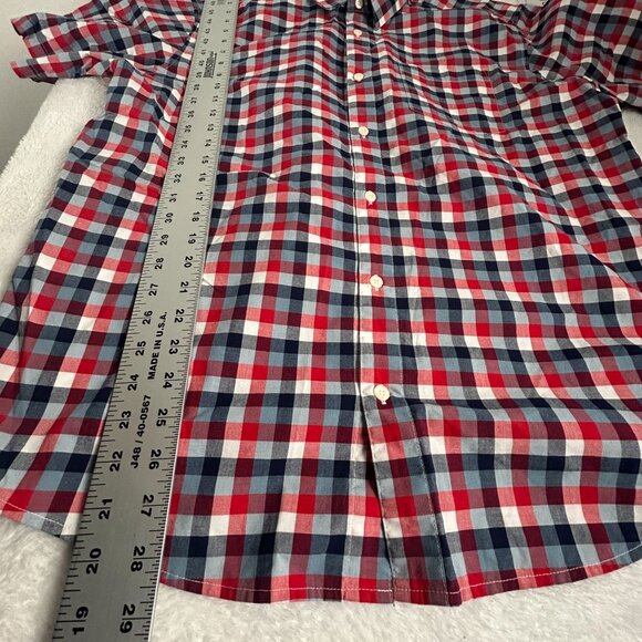 Patagonia Mens Organic Cotton Red/Blue Plaid Short Sleeve Button-Up Shirt Large - Picture 7 of 7
